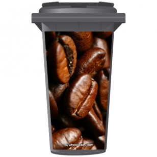 Coffee Beans Wheelie Bin Sticker Panel